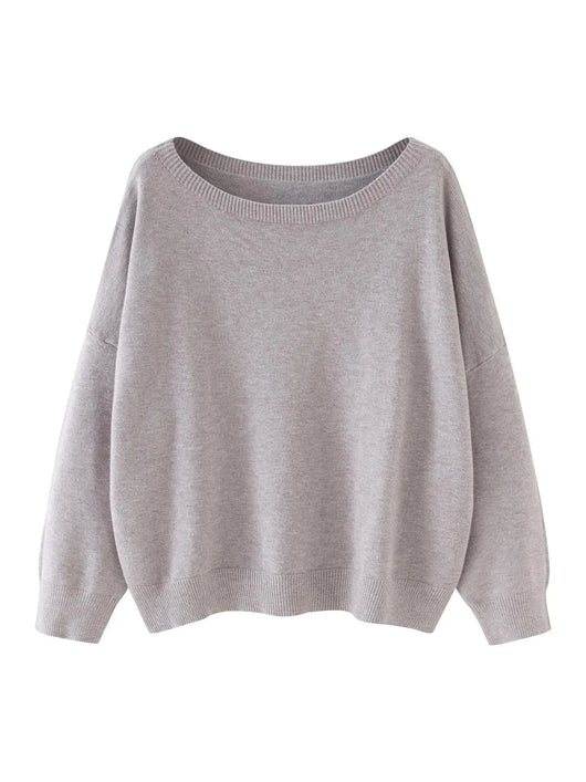 Azüria Drop Shoulder Scoop Neck Sweater