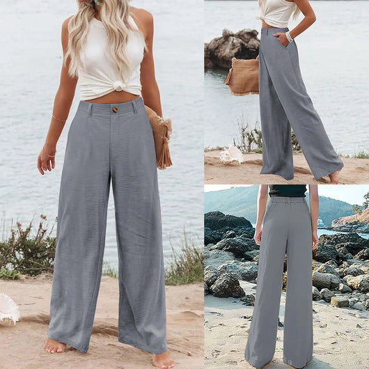 Azüria Cotton Linen Wide Leg Pants