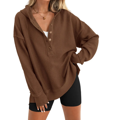 Azüria Oversized Quarter-Button Pullover