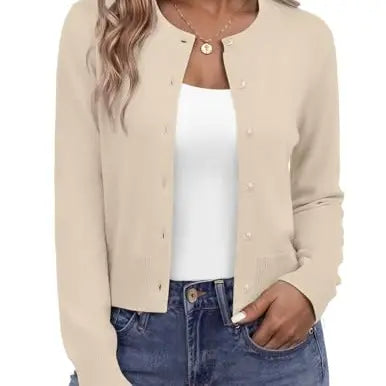 Azüria Cropped Button Cardigan