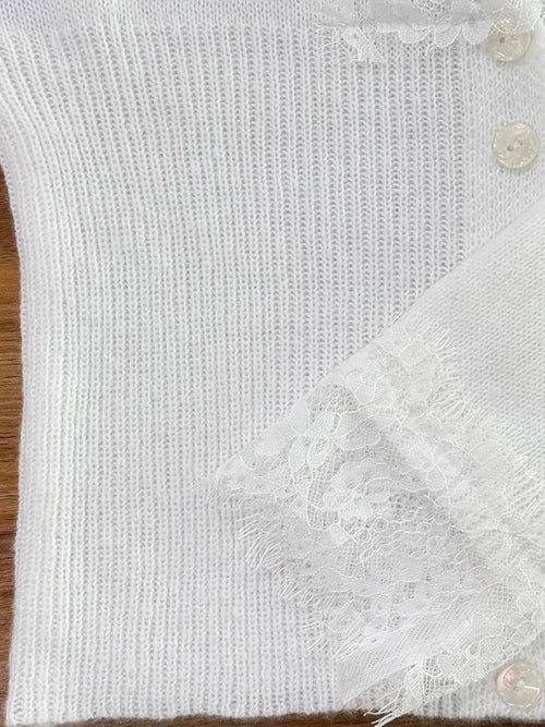 Juliette Lace Trim Cropped Cardigan