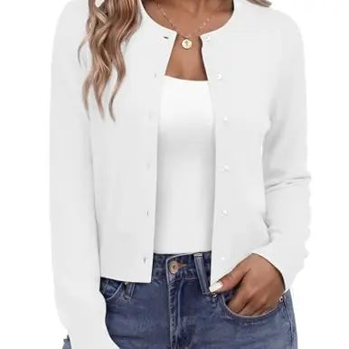 Azüria Cropped Button Cardigan