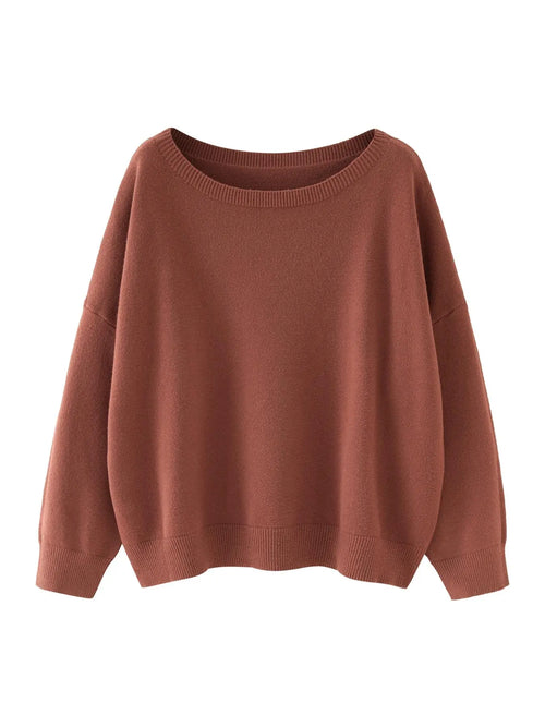 Azüria Drop Shoulder Scoop Neck Sweater