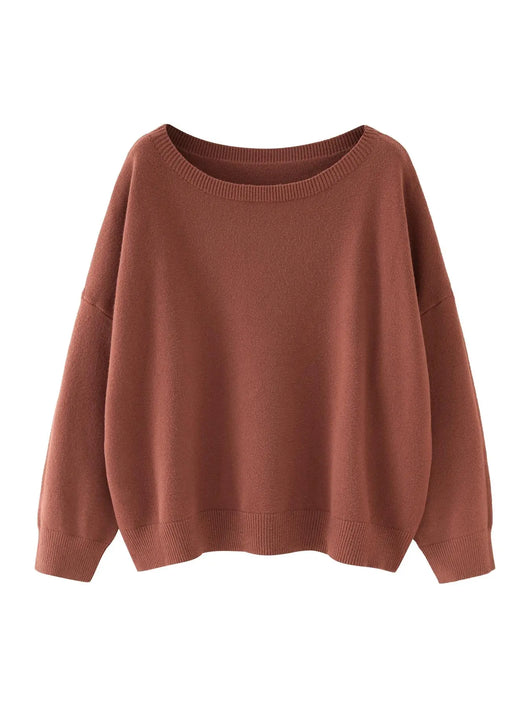 Azüria Drop Shoulder Scoop Neck Sweater