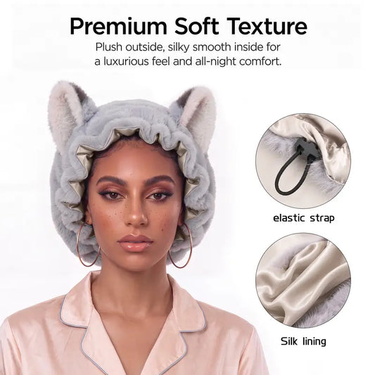 Azüria Teddy Ear Satin Bonnet