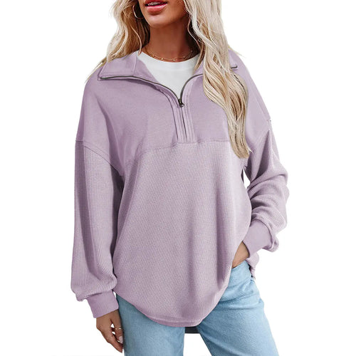 Azüria Half-Zip Waffle Pullover