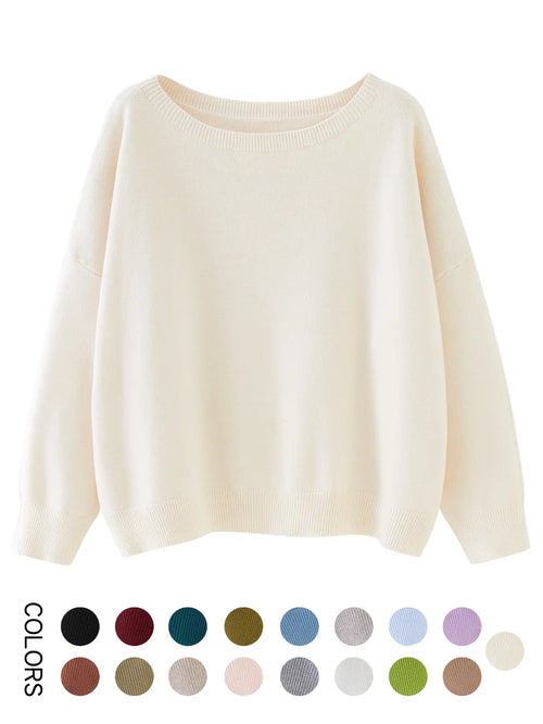 Azüria Drop Shoulder Scoop Neck Sweater