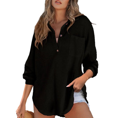 Azüria Oversized Waffle Henley