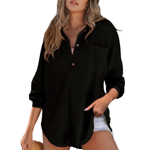 Azüria Oversized Waffle Henley