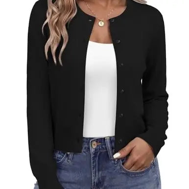 Azüria Cropped Button Cardigan