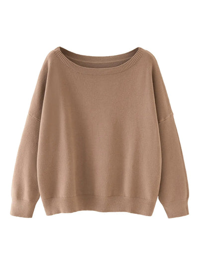 Azüria Drop Shoulder Scoop Neck Sweater