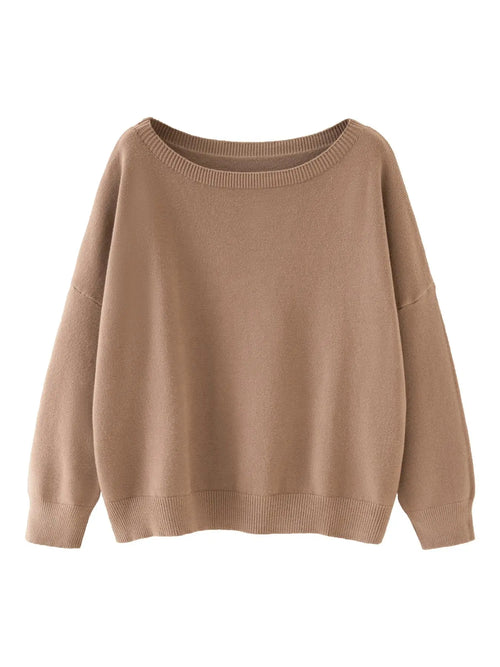 Azüria Drop Shoulder Scoop Neck Sweater