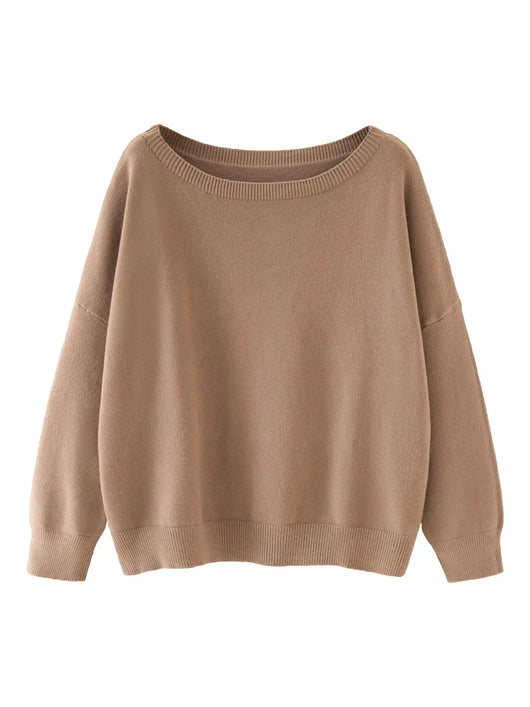 Azüria Drop Shoulder Scoop Neck Sweater