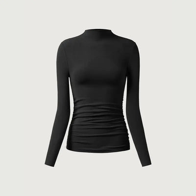 Azüria SoftContour — Ruched Mockneck Top — Black
