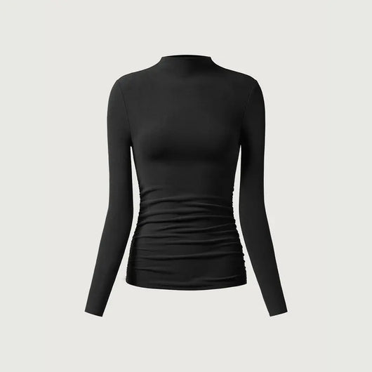 Azüria SoftContour — Ruched Mockneck Top — Black