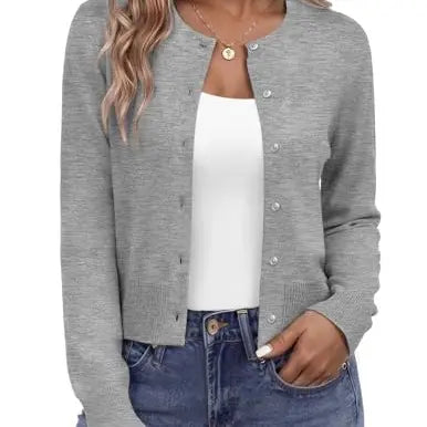 Azüria Cropped Button Cardigan