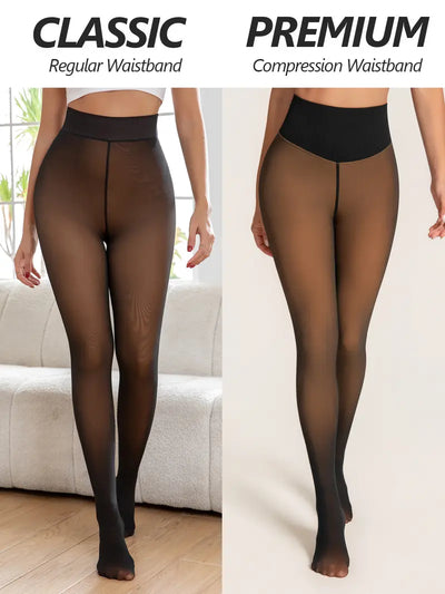 Azüria Fleece-Lined Sheer Tights
