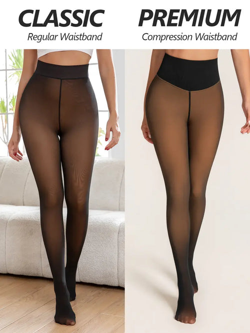 Azüria Fleece-Lined Sheer Tights