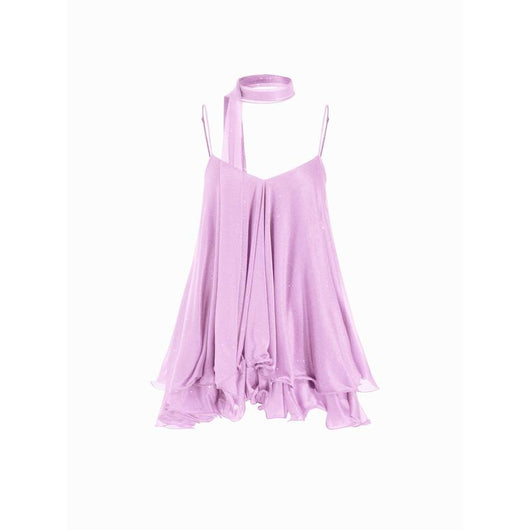 Starlit ruffle mini dress and matching scarf — Violet