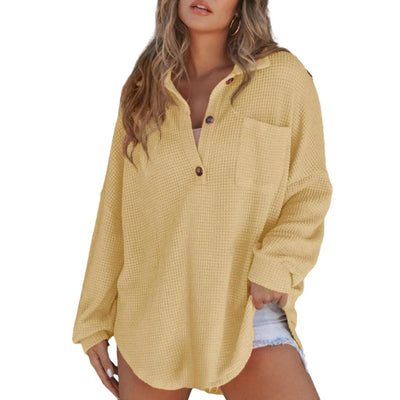 Azüria Oversized Waffle Henley