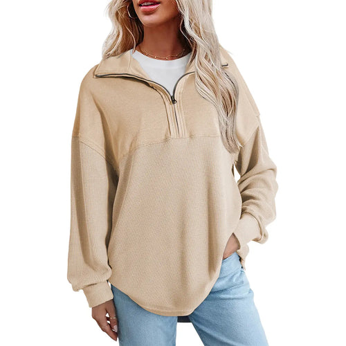 Azüria Half-Zip Waffle Pullover