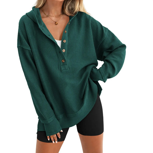 Azüria Oversized Quarter-Button Pullover
