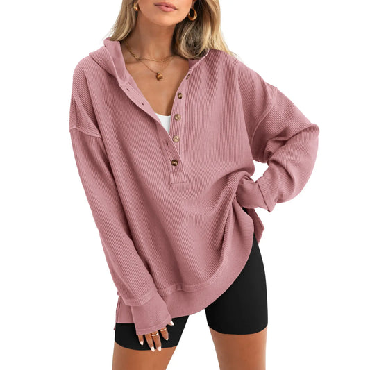 Azüria Oversized Quarter-Button Pullover