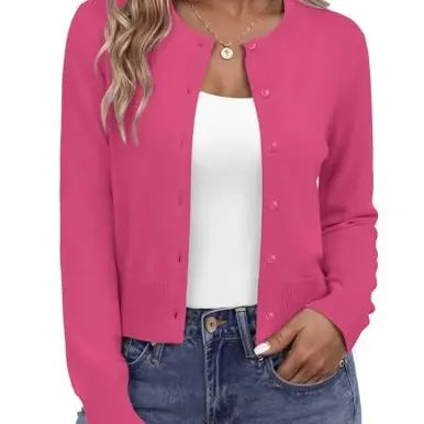 Azüria Cropped Button Cardigan