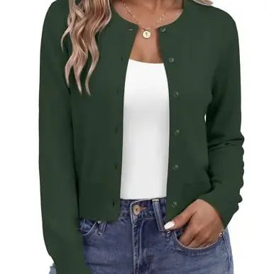 Azüria Cropped Button Cardigan