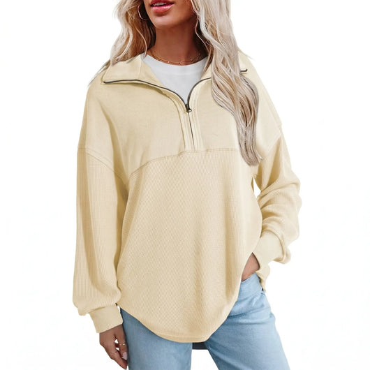 Azüria Half-Zip Waffle Pullover