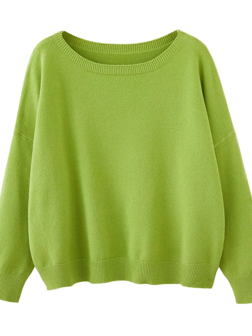 Azüria Drop Shoulder Scoop Neck Sweater