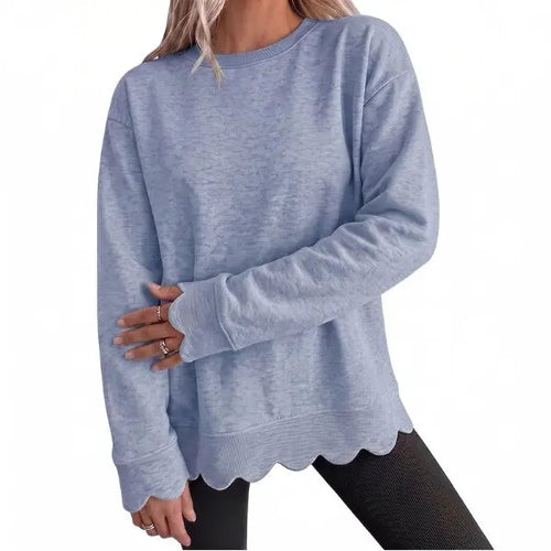 Azüria Scallop Hem Tunic Sweatshirt