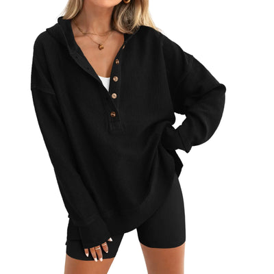 Azüria Oversized Quarter-Button Pullover