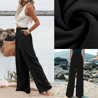 Azüria Cotton Linen Wide Leg Pants