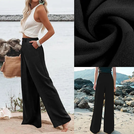 Azüria Cotton Linen Wide Leg Pants