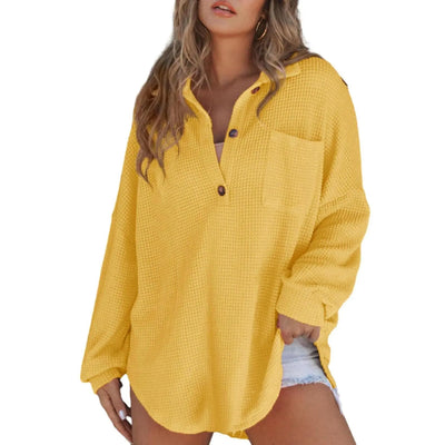 Azüria Oversized Waffle Henley