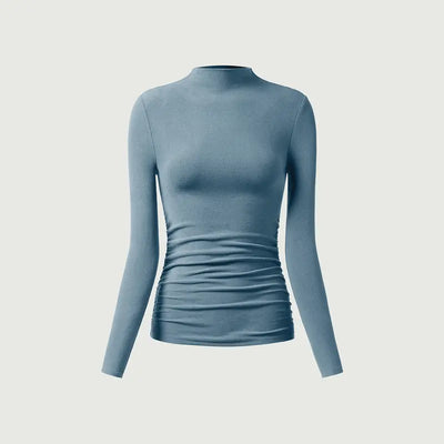 Azüria Thermal Ruched Mockneck Top