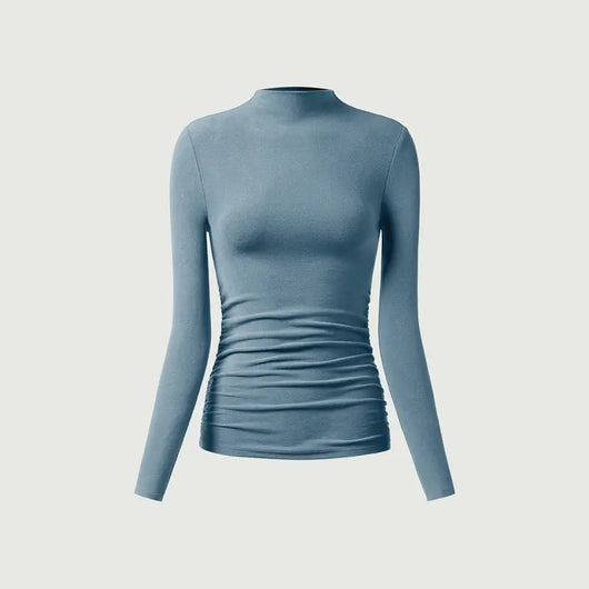 Azüria Thermal Ruched Mockneck Top