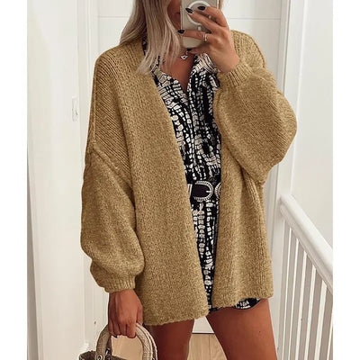 PrettyGarden Women's Oversized Cardigan Sweater Fall Long Lantern Sleeve Knit Open Front Lightweight Sweater Knitwear Tops#DealsForYouDays