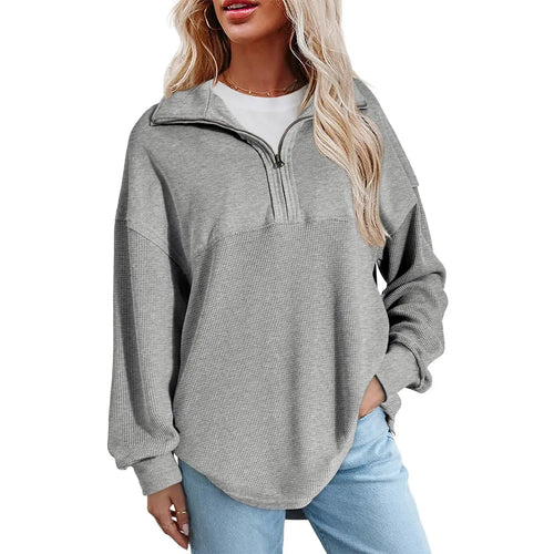 Azüria Half-Zip Waffle Pullover