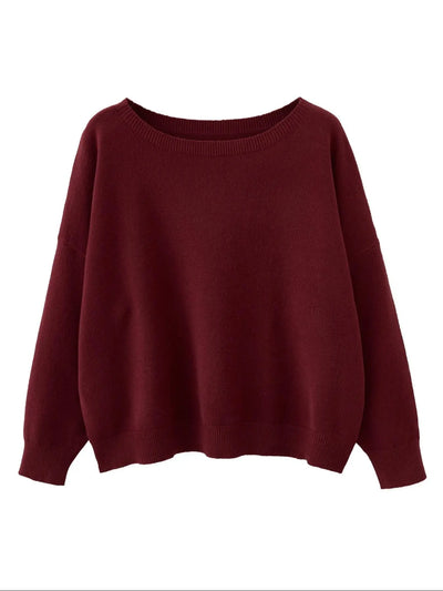 Azüria Drop Shoulder Scoop Neck Sweater