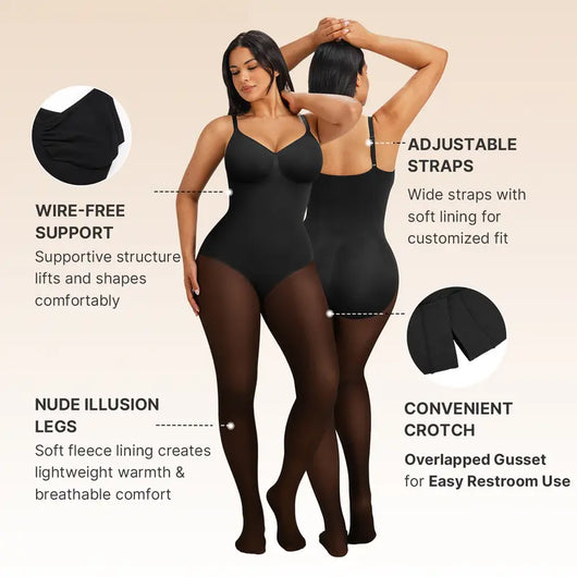 Women’s Tummy Control Fleece-Lined Sheer Tights