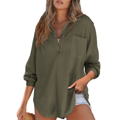 Azüria Oversized Waffle Henley