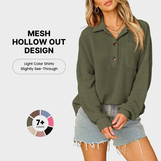 Azüria Oversized Waffle Henley