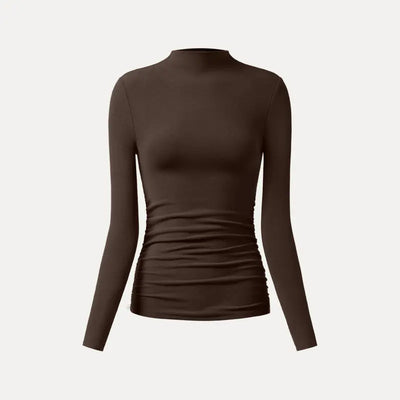 Azüria Thermal Ruched Mockneck Top