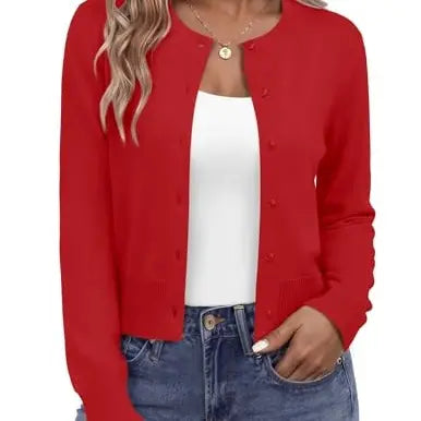 Azüria Cropped Button Cardigan