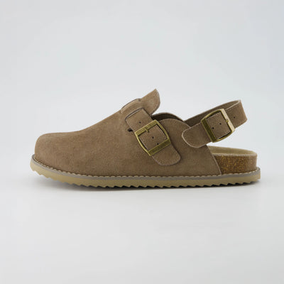 Cushionaire Women's Brooklyn Suede Slingback Clogs | Genuine Leather Casual Shoes for Women with Memory Foam Cushioned Insoles, Adjustable Back Strap