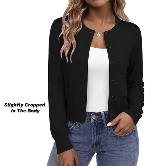 Azüria Cropped Button Cardigan
