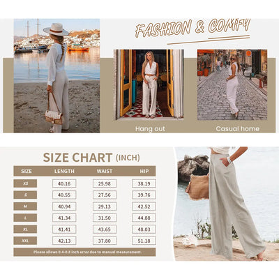 Azüria Cotton Linen Wide Leg Pants