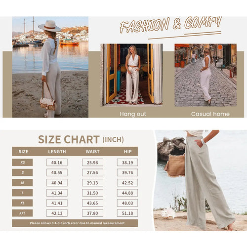 Azüria Cotton Linen Wide Leg Pants